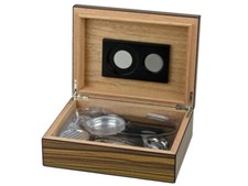 Humidor-Set  Zebra Finish matt  fuer ca. 25 Zigarren