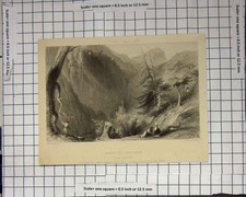 Original alter antiker Druck Bäder Pfeffers Bergklippen