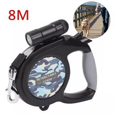 Automatikleine Hundeleine Rollleine Gurt Leine 8m 50KG mit Taschenlampe Licht DE