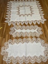  3 Tischdeckchen Spitzen elegant extravagant PY Deko Konvolut Stoff pflegeleicht