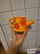 übertopf keramik Blumentopf Orange Gießkanne 