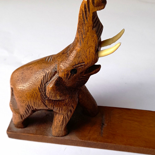 Holz elefant dekofigur - elefant,