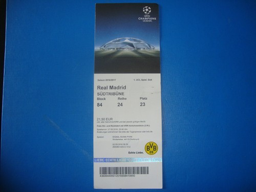 Ticket bvb dortmund - 16/17, real