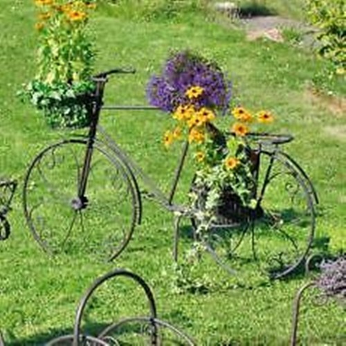 Blumen fahrrad antik - antik, metall