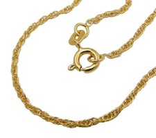 ECHT GOLD *** Fußkette Fusskettchen Singapurkette gedreht 22-24-26 cm