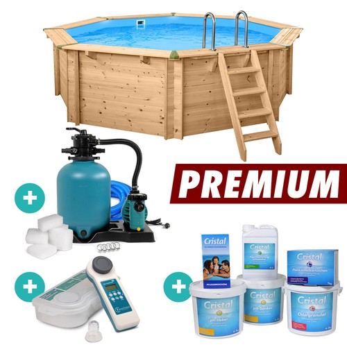 Bali holzpool eck set - bali, 8-eck