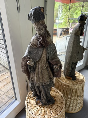 Antike holzfigur heiliger - antike,