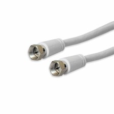 TV SAT Koaxial Receiver Verbindungskabel Anschlusskabel F-Stecker HDTV Weiß 1,5m