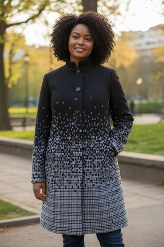 Damen wollmantel mit kleinem - damen,