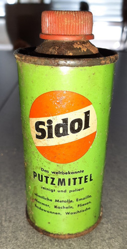 Blechdose sidol reinigt - blechdose, und