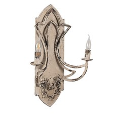 Wandleuchte / Wandlampe aus Metall im Shabby Chic Stil, Beige / Golden 2-flammig