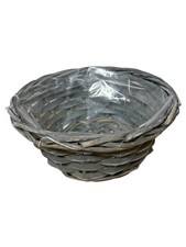 L.A.LU Design Übertopf Korb Grau Rattan Naturbezogen