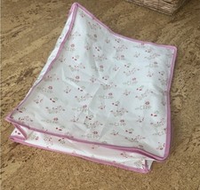 Tchibo Unterbett Aufbewahrungsbox Rosa Weiß Geblümt