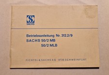 Original Sachs Typ 50/2 MB+MLB Betriebsanleitung Nr.312.2/9 für Moped aus 1972