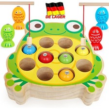Holz Fische Angeln Spiel Holzspielzeug Motorik Spielzeug für Kinder ab 2 3 Jahre