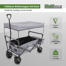 Bollerwagen Handwagen Transportwagen faltbar mit Dach Feststellbremse klappbar 