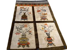 Antiker Tibet Seltene Muster Handgeknüpfte Super Wolle 200x135 mit Zertifikat