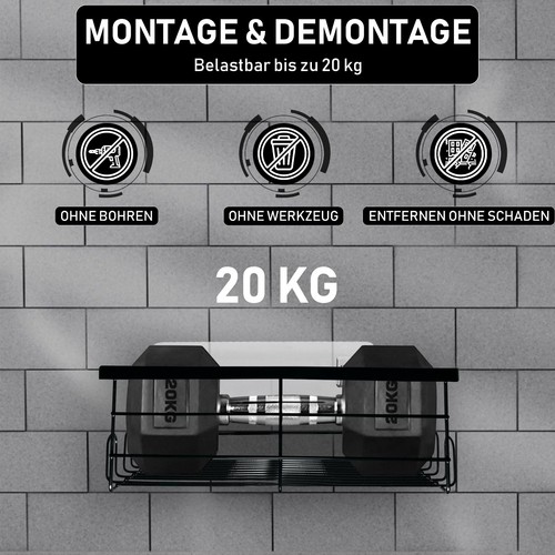 Duschablage ohne bohren 3er - ohne,