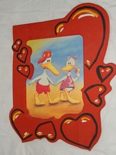 Dekoratives Wandbild Comic Enten bemalter Holzrahmen Signiert B.Dammers 1996