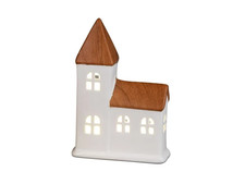 Windlicht kirche holzoptik - "kirche",