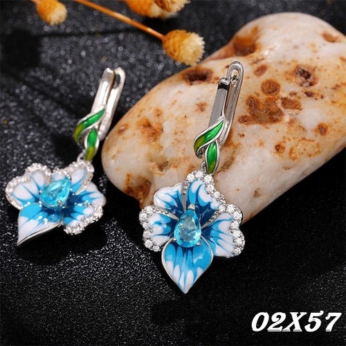 Blumen ohrringe blau - blau, aaa