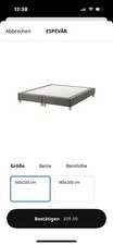 Boxspringbett 160x 200 Korpus Espevär Ikea mit Bett1 Matratze Top Zustand
