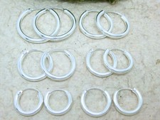 Schlichte Creolen 2 St. 925 Echt Silber Ohrringe Dicke 3mm Ø 16 18 20 25 30mm