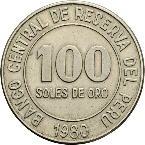 Peru 100 soles oro 1980 - peru,, oro,