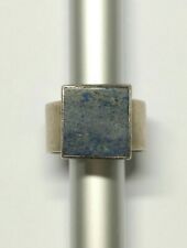 Lapis Lazuli Quadrat Bandring W 52 53 925 Sterling Silber breit massiv blau matt