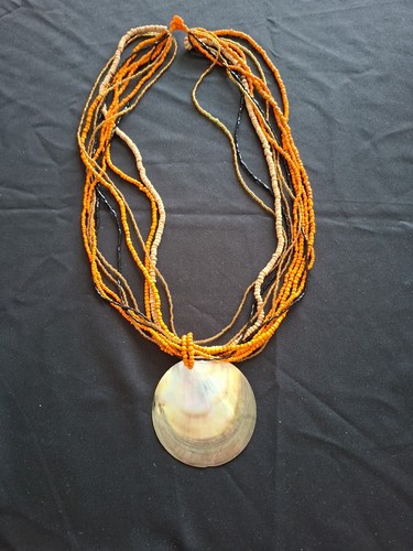 Boho kette orange beige braun - orange,