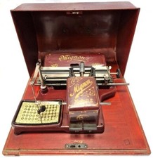 Alte Schreibmaschine MIGNON RED antique and rare index Typewriter 1909