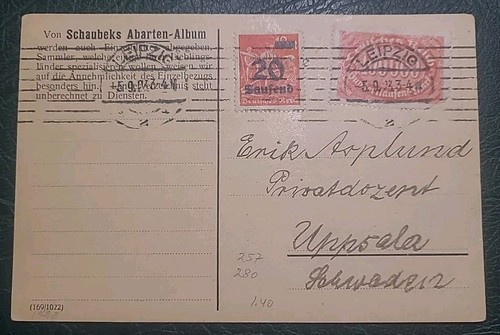 Karte leipzig 1923 uppsala - 1923,