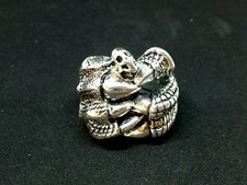 Biker Skull Heavy Metal Alloy Schmuck Silber Evil Ring Dragon Claw