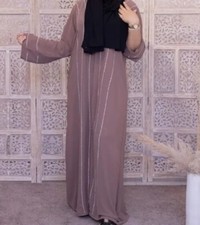 Abaya Dubai  Strass Damenkleid Kaftan SML Mit Schal