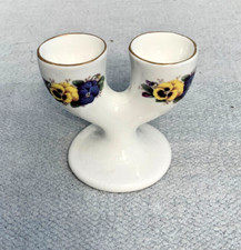 Staffordshire Bone China Stiefmütterchen Doppel Eierbecher