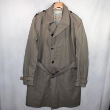 Rag & Bone Gürtel Trenchcoat Herren 44 Taupe Grau Lang Baumwolle Leinen USA Revers
