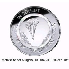 5 x 10 Euro Münze „In der Luft“ 2019, ADFGJ