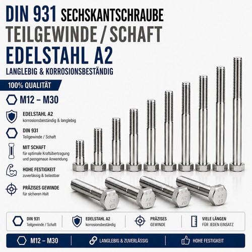 Sechskantschraube mit schaft - sechskantschraube,