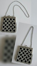 Abendtasche original 70er Jahre – Vintage- Schwarz/Silber