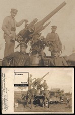 Foto 1.WK Flak-LKW Lastwagen K.Flak 97 mit Flak-Geschütz in Frankreich 1916