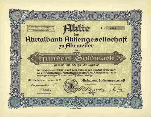 Ahrtalbank 1924 ahrweiler - ag,