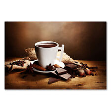 Postereck 0114 Poster Leinwand Tasse, Zimt Schokolade Küche Kakao Getränk