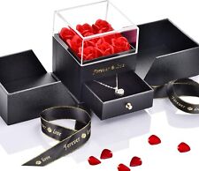 Ewige Rose mit Halskette aus 925er Sterlingsilber Geschenkbox