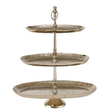 Etagere 50 cm hoch gold oval