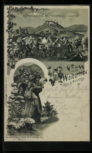Lithographie weinsberg burg - weinsberg,,