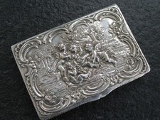 Schnupftabakdose Silber 800 Tabattiere Visitenkartenetui 4 Putti Jugendstil 1890
