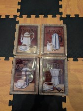 4 Kaffee Blechschilder 20,5 x