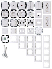 Kopp PARIS HK05 arktis-weiß Antenne LED Dimmer Rahmen Schalter Steckdose Taster
