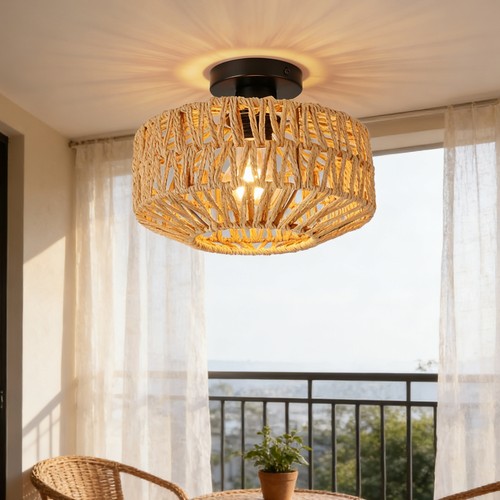 Rattan lampe ø30cm - rattan,