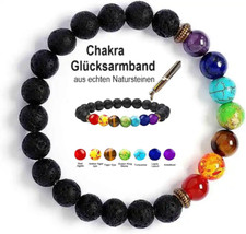 Chakra Armband 7 echte Natursteine Perlen Glücksarmband Heilung Erfolg Energie